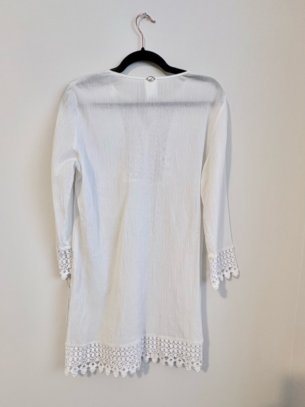 Jantzen White Crochet Trim Tunic Medium Cotton Boho Beach - Picture 5 of 10